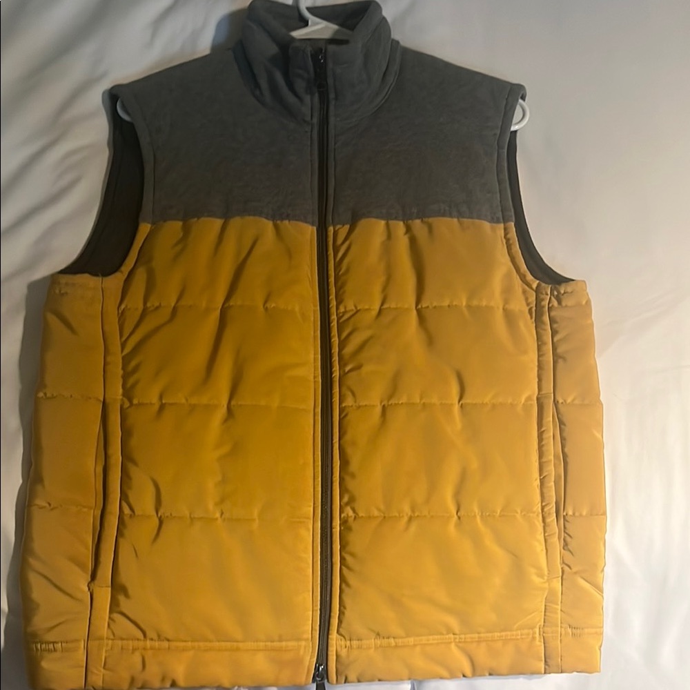 Banana Republic Yellow and Gray Puffer Vest